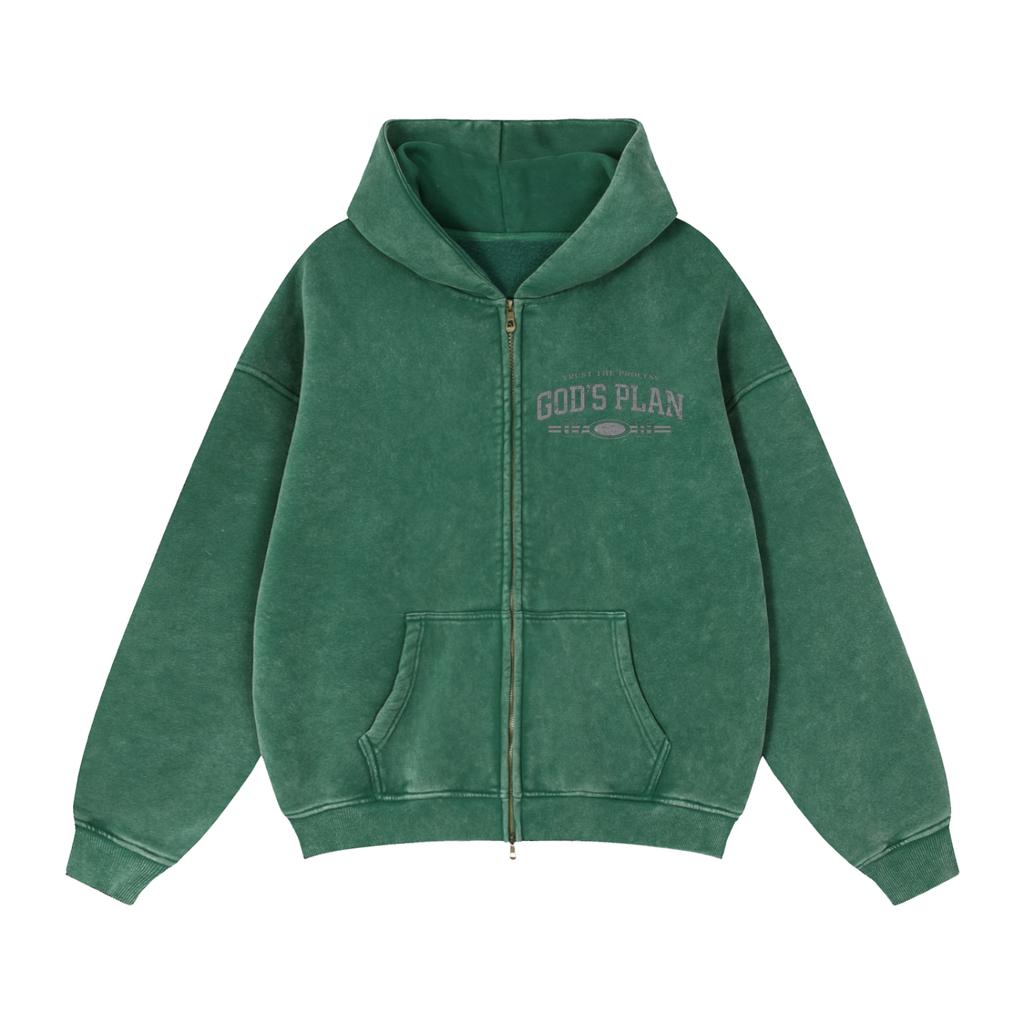 Zip-Through Boxy Fleece Hoodie