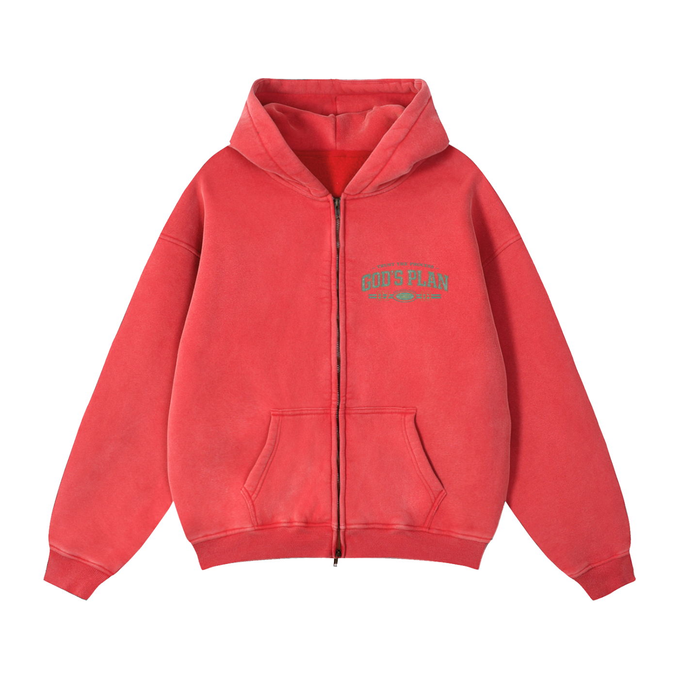 Zip-Through Boxy Fleece Hoodie